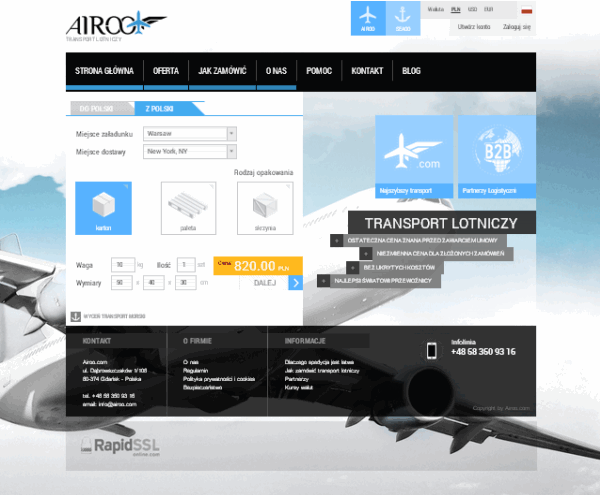 airoo.com - transport lotniczy